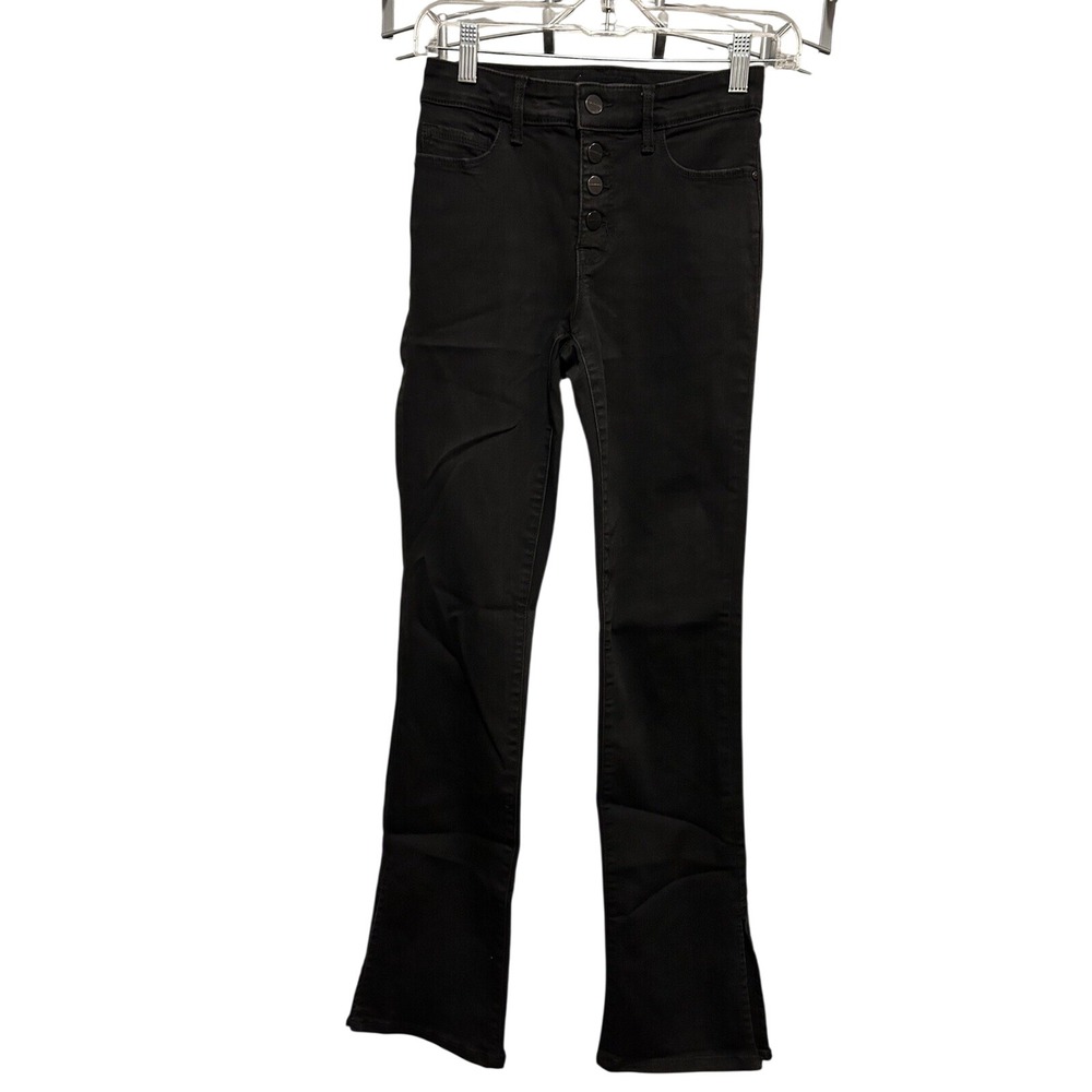 Sanctuary Demi Bootcut Jeans Womens Size 24 Black Stretch Ankle Slit Denim